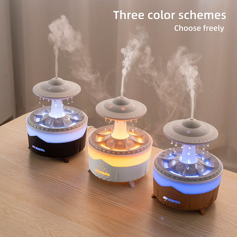350Ml Aroma Air Humidifier Mini Usb Remote Control Raindrop Colorful Light Aromatherapy Room Rain Cloud Aroma Oil Diffuser
