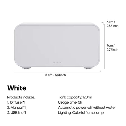 Aroma Diffuser Simulation Colorful Flame Air Humidifier Can Add Essential Oil Timing Setting Ultrasonic Cool Mist Maker Fogger