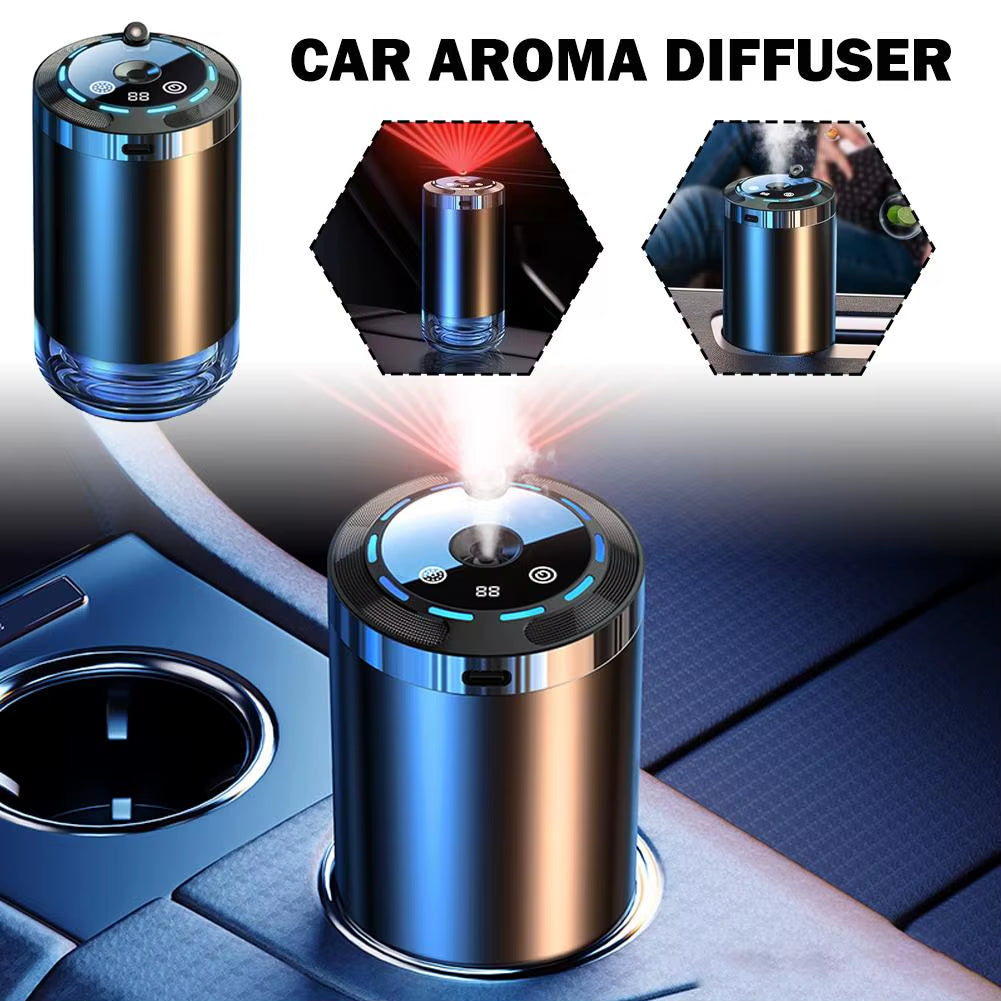 Smart Car Air Freshener, Rechargeable Car Aroma Diffuser, 5 Levels of Adjustable Intelligent Car Diffuser
