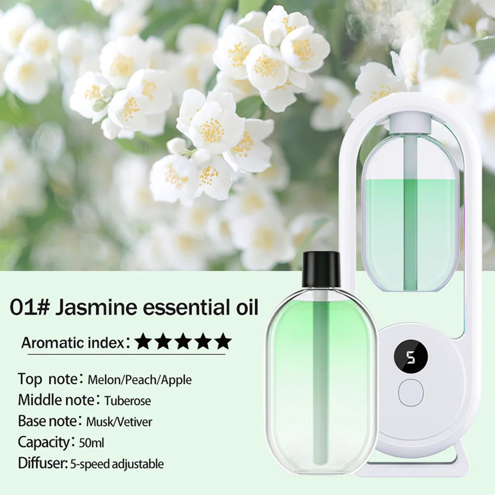 Rechargeable Portable Aroma Diffuser Essential Oil Aromatherapy Machine Timed Air Freshener to Remove Odors 5 Modes Timed Spray