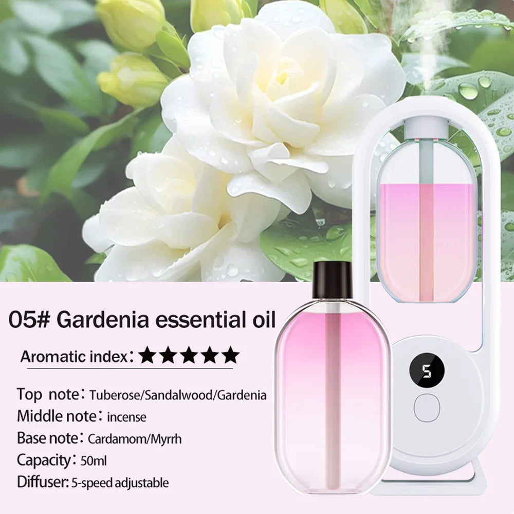 Rechargeable Portable Aroma Diffuser Essential Oil Aromatherapy Machine Timed Air Freshener to Remove Odors 5 Modes Timed Spray