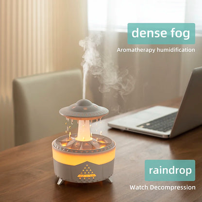 350Ml Aroma Air Humidifier Mini Usb Remote Control Raindrop Colorful Light Aromatherapy Room Rain Cloud Aroma Oil Diffuser