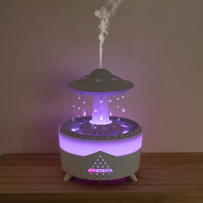 350Ml Aroma Air Humidifier Mini Usb Remote Control Raindrop Colorful Light Aromatherapy Room Rain Cloud Aroma Oil Diffuser