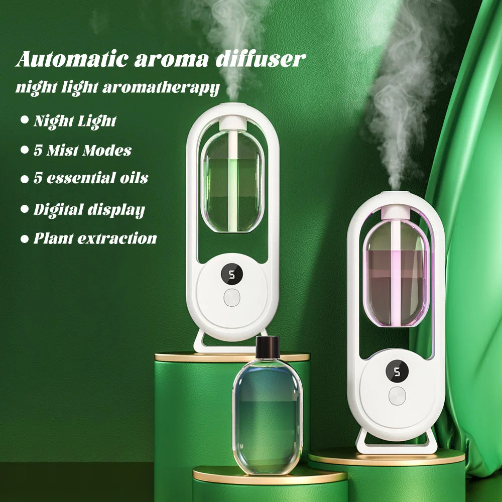 Rechargeable Portable Aroma Diffuser Essential Oil Aromatherapy Machine Timed Air Freshener to Remove Odors 5 Modes Timed Spray