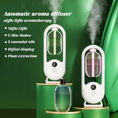 Rechargeable Portable Aroma Diffuser Essential Oil Aromatherapy Machine Timed Air Freshener to Remove Odors 5 Modes Timed Spray