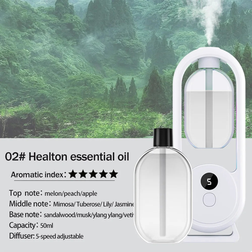 Rechargeable Portable Aroma Diffuser Essential Oil Aromatherapy Machine Timed Air Freshener to Remove Odors 5 Modes Timed Spray